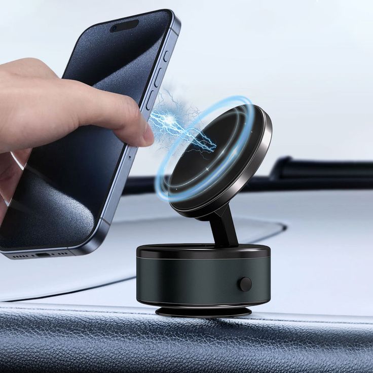 360° Rotating Magnetic Car Phone Holder with LED Light – Smart Motion Edition
